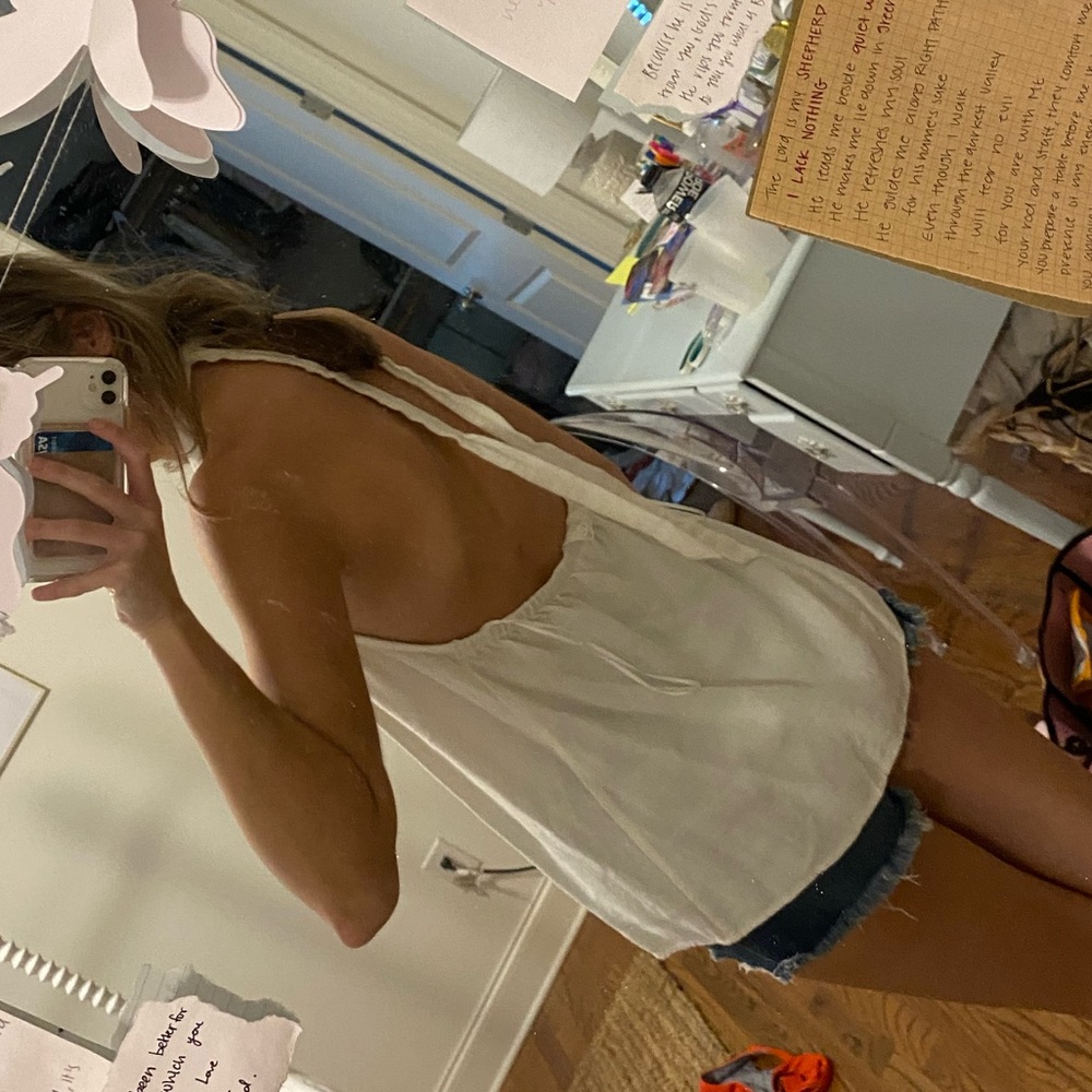 Halter tie neck backless tank